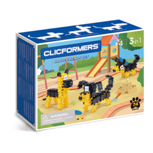 Set de construit Clicformers- Catei prietenosi, 74 piese